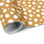 Gouden Gele en Witte Polka Dots Cadeaupapier (Rol Hoek)