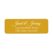 Gouden Gele Gestileerde Naam Bruiloft Retouradres Etiket (Voorkant)