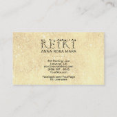 ** Gouden Gele Glitter REIKI Ivy Typography Visitekaartje (Achterkant)