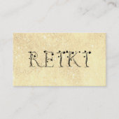 ** Gouden Gele Glitter REIKI Ivy Typography Visitekaartje (Voorkant)