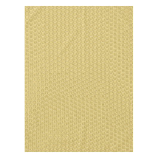 Gouden Gele Golven Art Deco Stijl Patroon Tafelkleed (Voorkant)