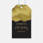 Gouden Gele Goud Glitter Abstract Waterverf  Cadeaulabel (Voorkant)