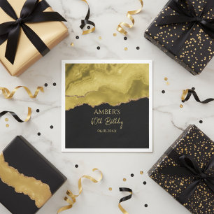 Gouden Gele Goud Glitter Abstract Waterverf Servet