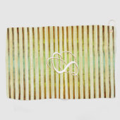 Gouden Gele, Groene en Witte Strepen Golf Towe Golfhanddoek (Horizontaal)