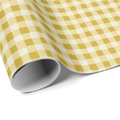 Gouden Gele Hand-getrokken Buffalo Check Plaid Cadeaupapier (Rol Hoek)