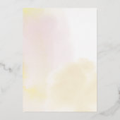 Gouden & Gele Hart Drie 3de Verjaardagsfeestje Folie Uitnodiging (Achterkant)