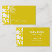 Gouden Gele Hawaiiaanse Tropische Palm Visitekaartje (Voorkant / Achterkant)