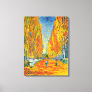 Gouden Gele Herfst Populieren Bomen Van Gogh Vinta Canvas Afdruk