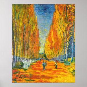 Gouden Gele Herfst Populieren Bomen Van Gogh Vinta Poster