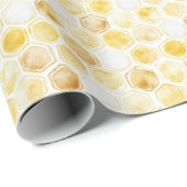 Gouden gele honingraat verjaardag cadeaupapier (Rol Hoek)