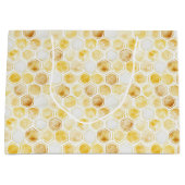 Gouden gele honingraat verjaardag groot cadeauzakje (Voorkant)