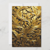 Gouden Gele huwelijksuitnodiging Kaart (Achterkant)