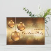 Gouden Gele Kerstballen Kerstfeest Kaart (Staand voorkant)
