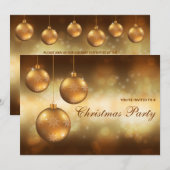 Gouden Gele Kerstballen Kerstfeest Kaart (Voorkant / Achterkant)