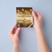 Gouden Gele Kerstballen - Kerstmarkt Flyer (Hand)