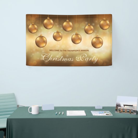 Gouden Gele kerstcadeautjes - Kerstfeest Spandoek (Beurs)