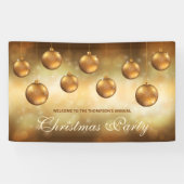 Gouden Gele kerstcadeautjes - Kerstfeest Spandoek (Horizontaal)