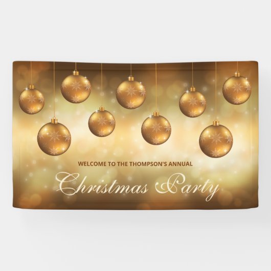 Gouden Gele kerstcadeautjes - Kerstfeest Spandoek (Horizontaal)