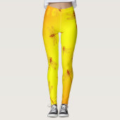 Gouden Gele Libel Patroon, Leggings (Voorkant)
