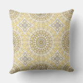 Gouden Gele Mandala Patroon Kussen (Achterkant)