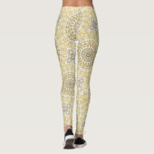 Gouden Gele Mandala Patroon Leggings (Achterkant)