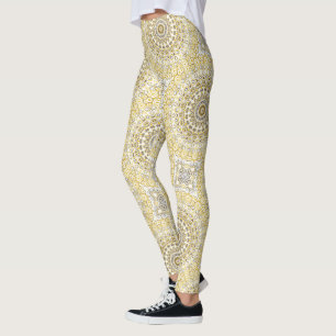 Gouden Gele Mandala Patroon Leggings