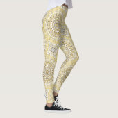 Gouden Gele Mandala Patroon Leggings (Rechts)
