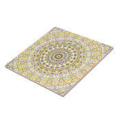 Gouden Gele Mandala Patroon Tegeltje (Zijkant)