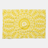 Gouden Gele Mandala Patroon Theedoek (Horizontaal)