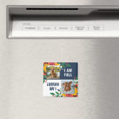 Gouden Gele Marine Blauwe Boho Bloemenhond gevoerd Magneet (Insitu (Vaatwasser))