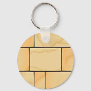 Gouden Gele Marmeren Tegelpatroon Luxe Steen Sleutelhanger