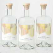 Gouden Gele Moderne Franje Bachelorette Feest Likeurfles Etiket (Flessen)