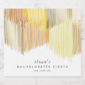 Gouden Gele Moderne Franje Bachelorette Feest Likeurfles Etiket (Enkel label)