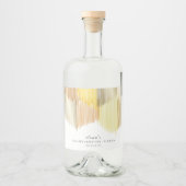 Gouden Gele Moderne Franje Bachelorette Feest Likeurfles Etiket (Voorkant)
