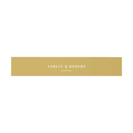 Gouden Gele Moderne Huwelijksuitnodiging Uitnodigingen Wikkel (Vlak)
