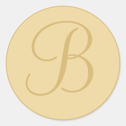 Gouden Gele Monogrammed Envelop Afdichtingen Ronde Sticker (Voorkant)
