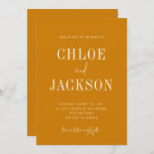 Gouden Gele Mosterd Custom QR Code Wedding Kaart (Voorkant / Achterkant)