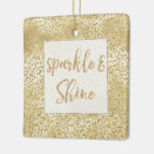 Gouden Gele Ombre Glitter Leopard Sparkle Keramisch Ornament (Links)