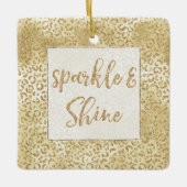 Gouden Gele Ombre Glitter Leopard Sparkle Keramisch Ornament (Voorkant)
