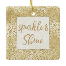 Gouden Gele Ombre Glitter Leopard Sparkle