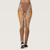 Gouden Gele Parels AI kunst Leggings (Achterkant)