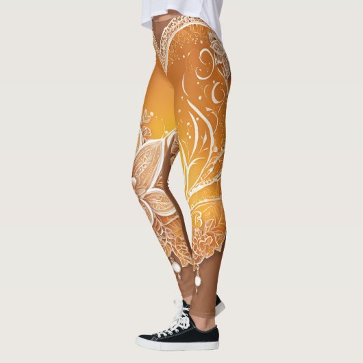 Gouden Gele Parels AI kunst Leggings (Links)