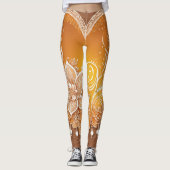 Gouden Gele Parels AI kunst Leggings (Voorkant)