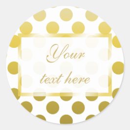 Gouden Gele polka dot Gift Sticker