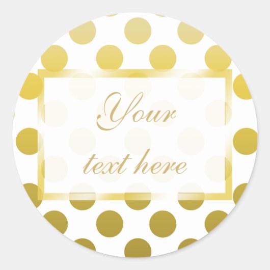 Gouden Gele polka dot Gift Sticker (Voorkant)