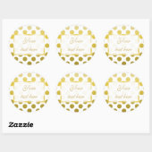Gouden Gele polka dot Gift Sticker (Vel)