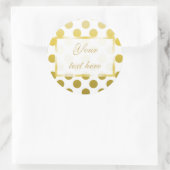 Gouden Gele polka dot Gift Sticker (Tas)