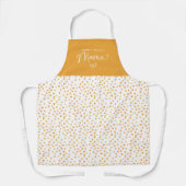 Gouden Gele Polka Dot Patroon Gepersonaliseerde Ma Schort (Voorkant)