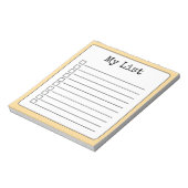 Gouden Gele Retro Aangepaste Checklist Ingelijnd Notitieblok (Linkerzijde)