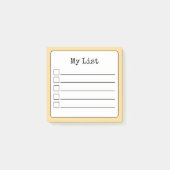 Gouden Gele Retro Lined Checklist Post-it® Notes (Voorkant)